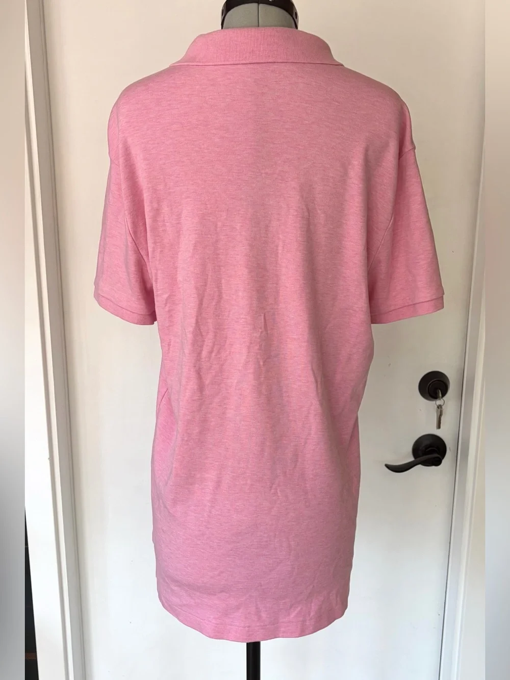 Ralph Lauren Cotton Collared Polo, Light Heathered Pink w/hot pink pony, M, EUC